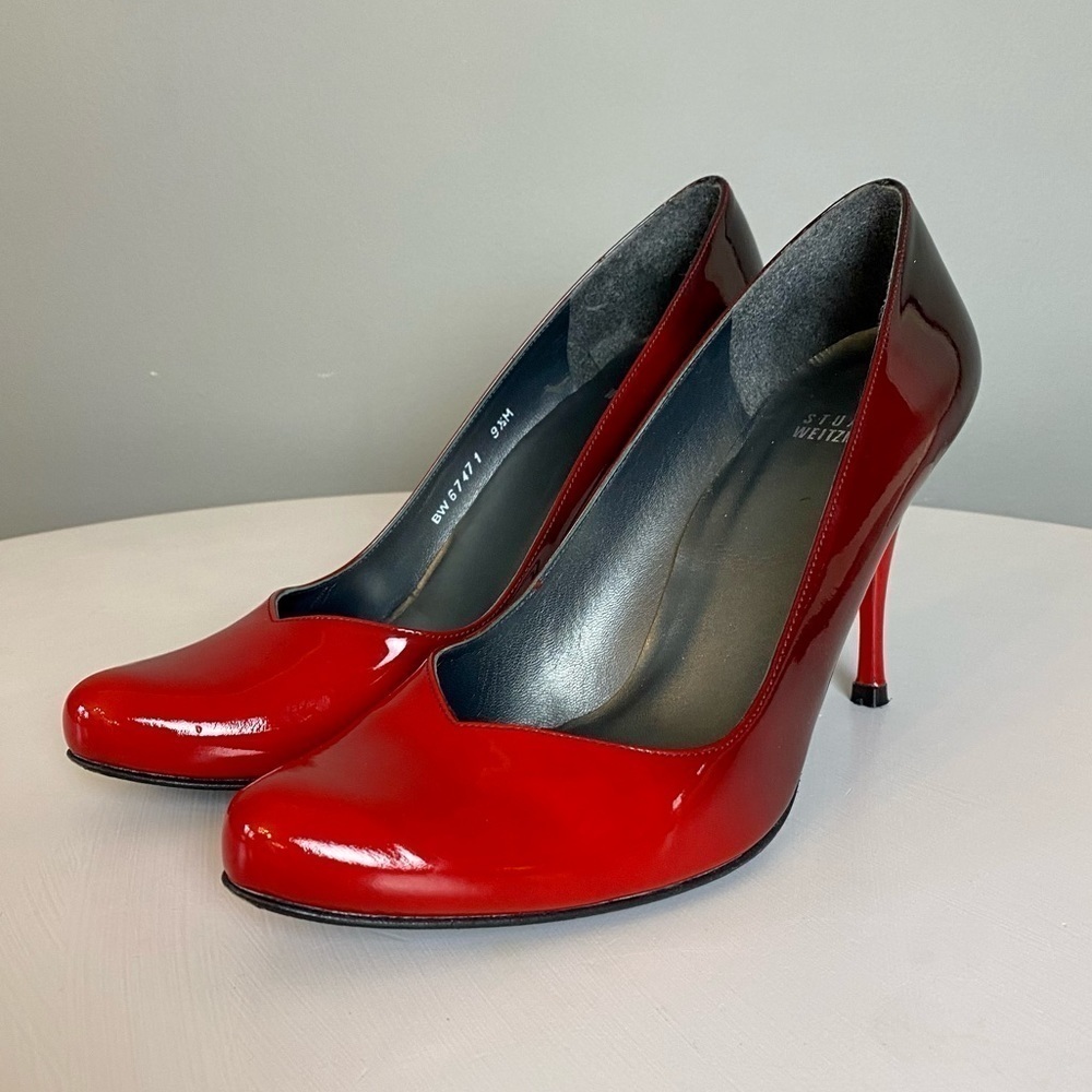 Stuart Weitzman Red Ombré Patent Leather Pumps
